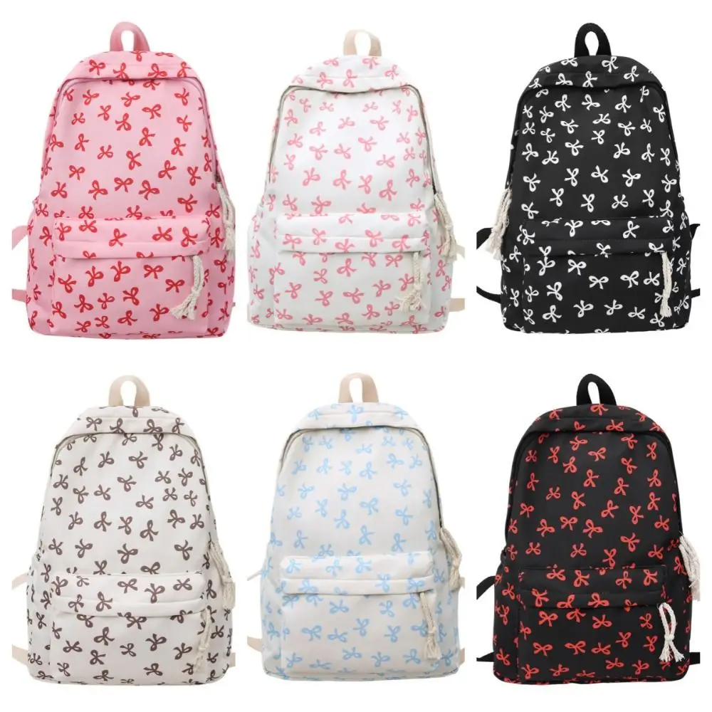Nylon Bow Backpack Large Capacity Japanese Style Students School Bag Storage Bag Lightweight Teenagers Shoulder Bag Ladies/Girls