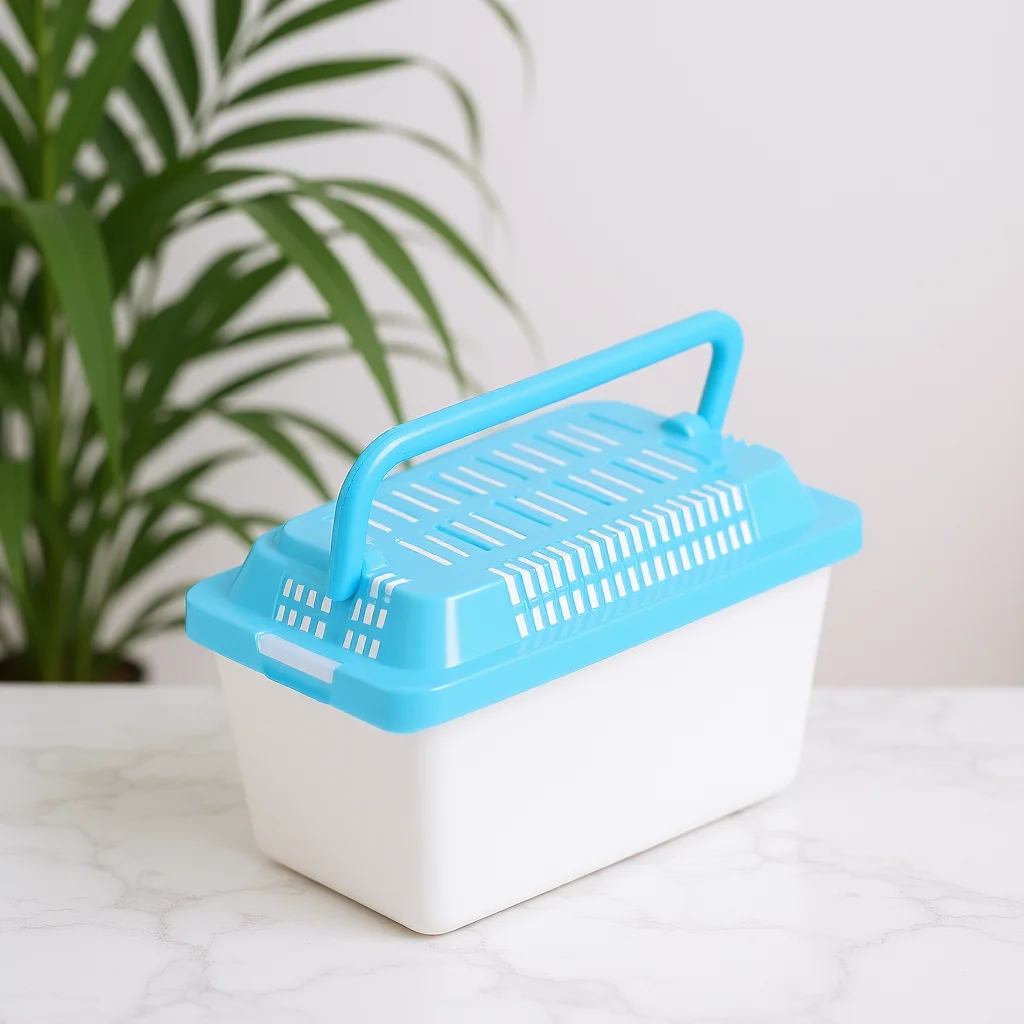 حامل سلحفاة شفاف لحوض السمك محمول بمساحة كبيرة صندوق تغذية لخزان الأسماك البلاستيكي لنقل الحيوانات الأليفة والزواحف السلحفاة