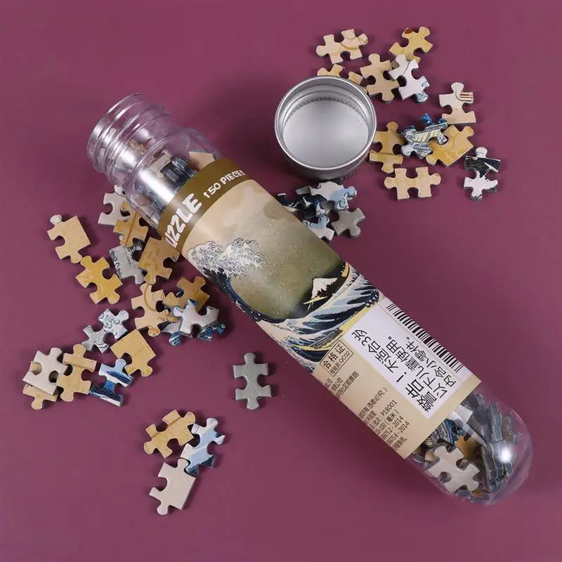 Mini Test Tube Puzzle Oil Painting Jigsaw Decompress Toys Educational Toys Starry Sky Landscapes Animal Jigsaw Game