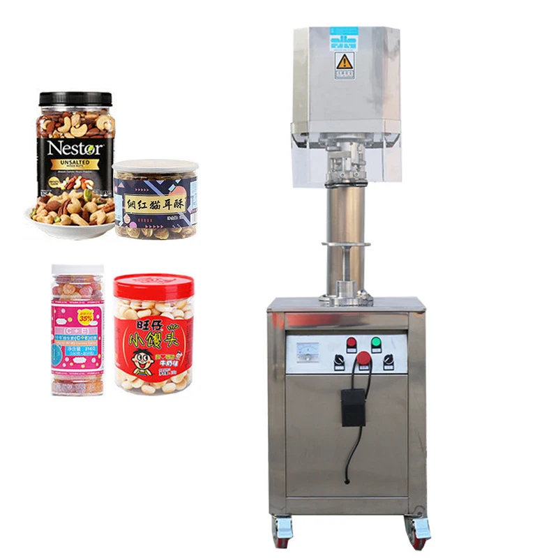 Semi-Automatic Tin Can Sealing Machine For Jars Cans Bags Film Pouches For Beverages Beans Tomatoes Pineapple Fruit Cannns