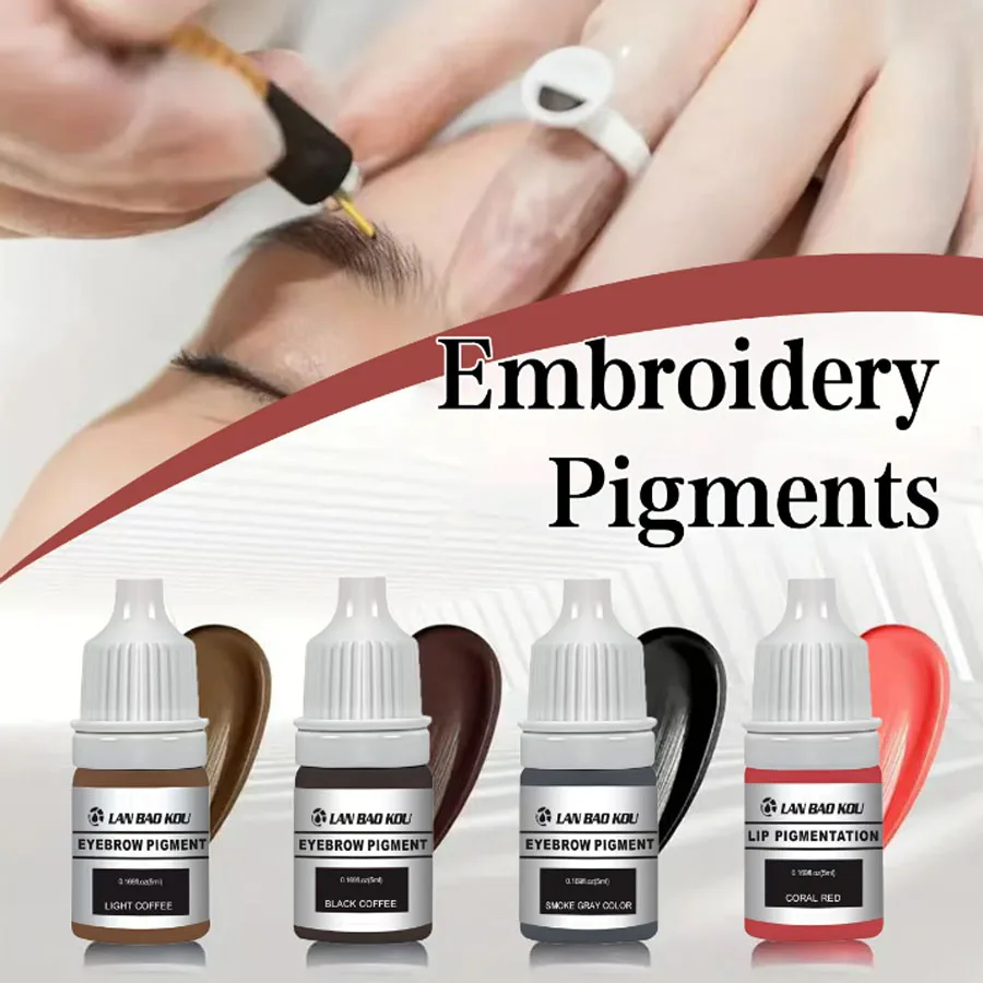 Eyebrows, Eyes Multicolor Eyebrow Microblading Inks Semi Permanent Lip Makeup Pigment Eyeliner Black Brown Tattoo Ink Supplies