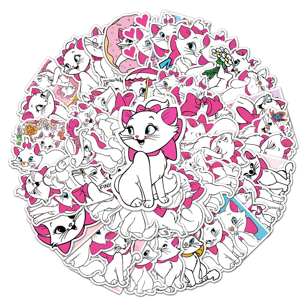 10/30/50PCS The Aristocats Cartoon Disney Marie Cat Sticker DIY Phone Laptop Luggage Skateboard Graffiti Decals Fun for Kid Toy