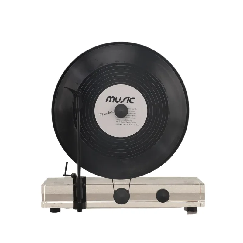 Modern Simulation Vertical Vinyl Record Player Model for Room TV Cabinet Coffee Table Home Furnishing Living Room Ornament