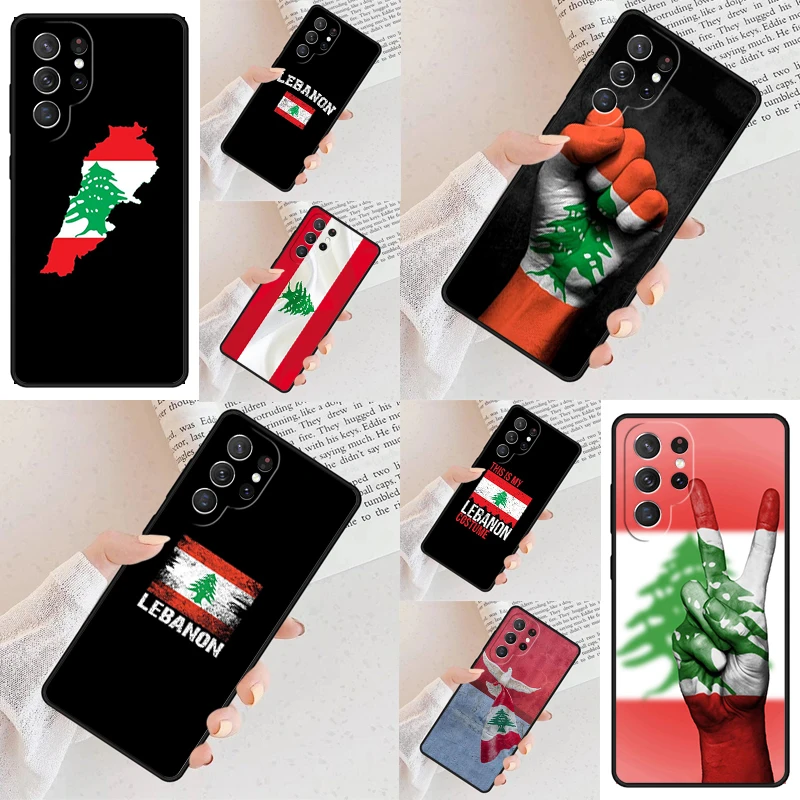 Lebanese Lebanon Flag Phone Case For Samsung Galaxy S24 S23 S22 S21 Ultra S10 Note 10 Pro S20 Plus FE S9 S8 Cover