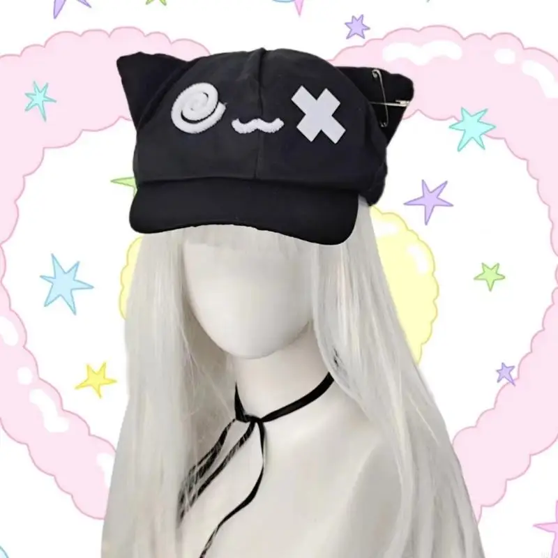 2025 แมวที่ปรับแต่งได้อย่างมีสไตล์หมวกเบสบอลหมวกเบสบอลตลกอิโมติคอนพิมพ์โพลีเอสเตอร์ที่ใช้งานได้จริง