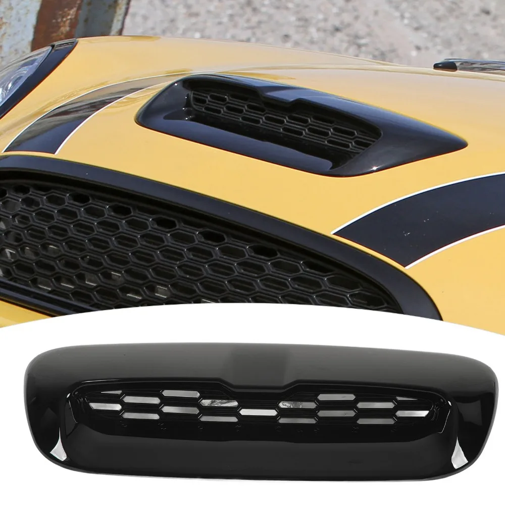 

2PCS Front Engine Hood Vent Trim Bright Black Air Outlet Cover Replacement For Cooper S R56 R55 R57 R58 R59