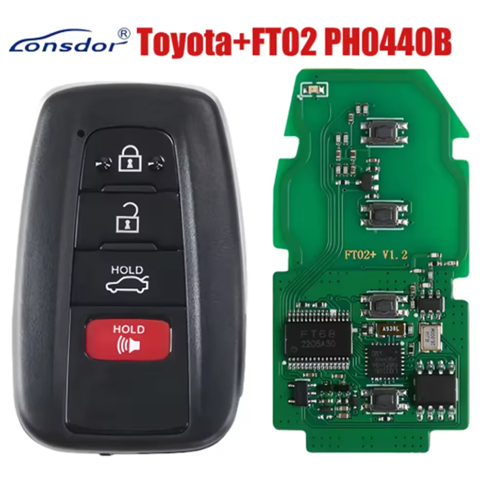 

Smart Key PCB Lonsdor FT02 PH0440B Update Version of FT11-H0410C 312/314/433.58/434.42 MHz for Toyota Frequency Switchable