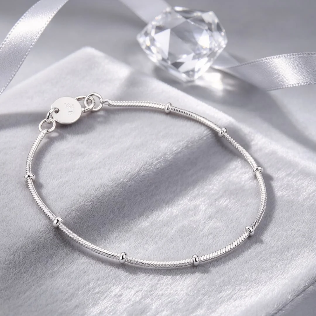 Special offer 925 sterling Silver Pretty snake bone beads chain Bracelets for women fashion Wedding party gifts original Jewelry