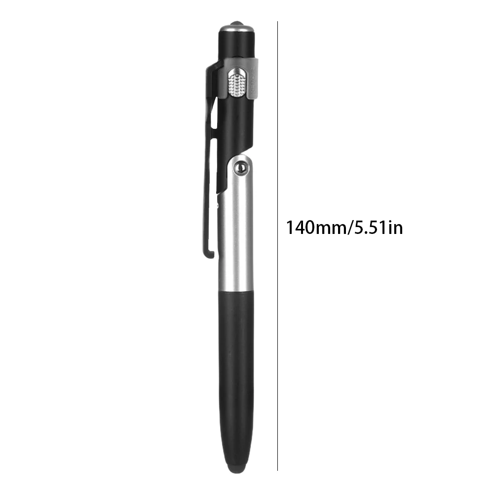 قلم حبر جاف متعدد الوظائف 4 في 1 مع ضوء LED حامل هاتف قابل للطي متعدد الوظائف قلم لمس قلم حبر أسود لعمال المكاتب