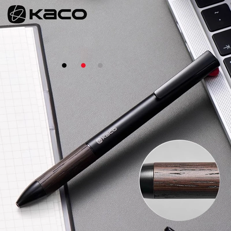 

Многофункциональная ручка KACO EASY 3 в 1, деревянный держатель для ручек, гелевая ручка + механический карандаш 0,5 мм