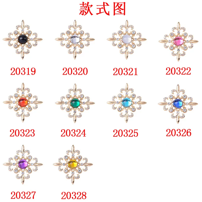 Trendy clothing, hair accessories, alloy accessories, jewelry, retro court pattern, diamond-encrusted hollow square flower plate