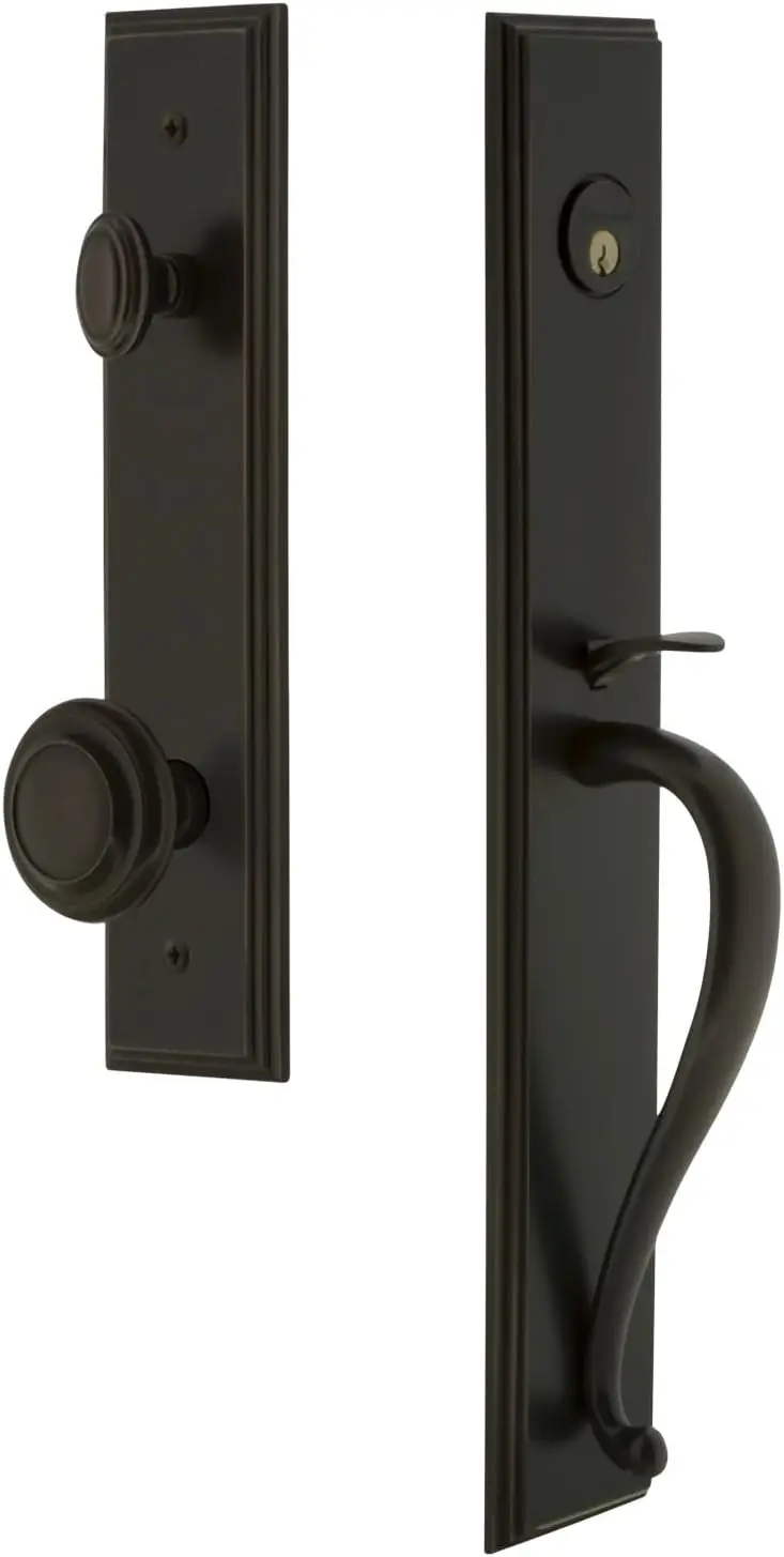 Grandeur Carcir_Eset_238_Sg Carre - Keyed Different - Solid Brass Full Plate Single Cylinder Keyed Entry Handleset With