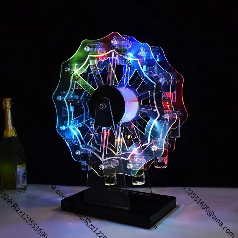 Suitable for Ferris Wheel Cocktail Rack Led Luminous 520 Bar Club One Glass Metal Champagne Wine Rack Bullet Cup Holder