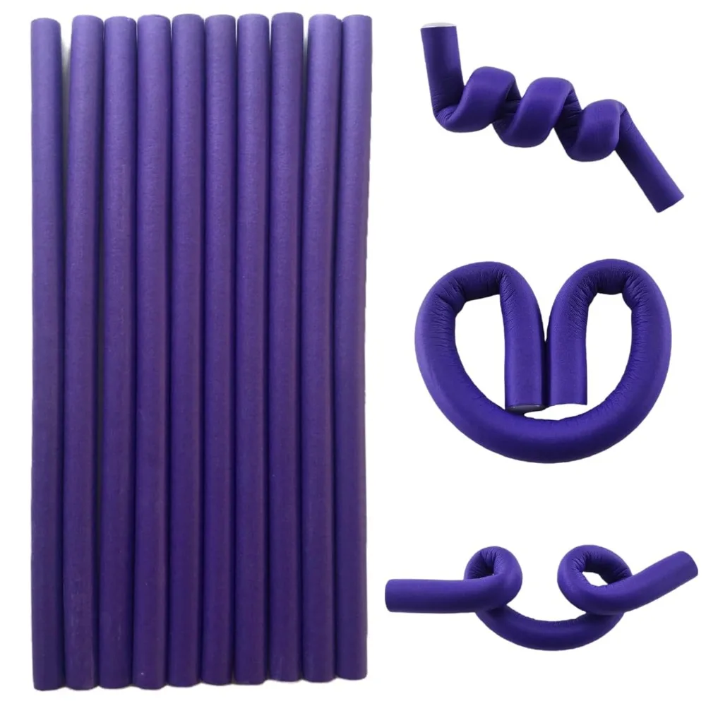 10 Piece Flexible Foam Hair Curling Rods Set