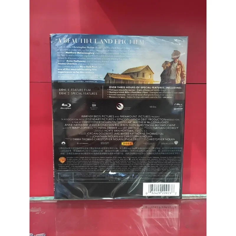 Interstellar Blu-ray Disc Brand New Unopened 2-Disc Package Mandarin Dubbing Chinese English Subtitles Suitable