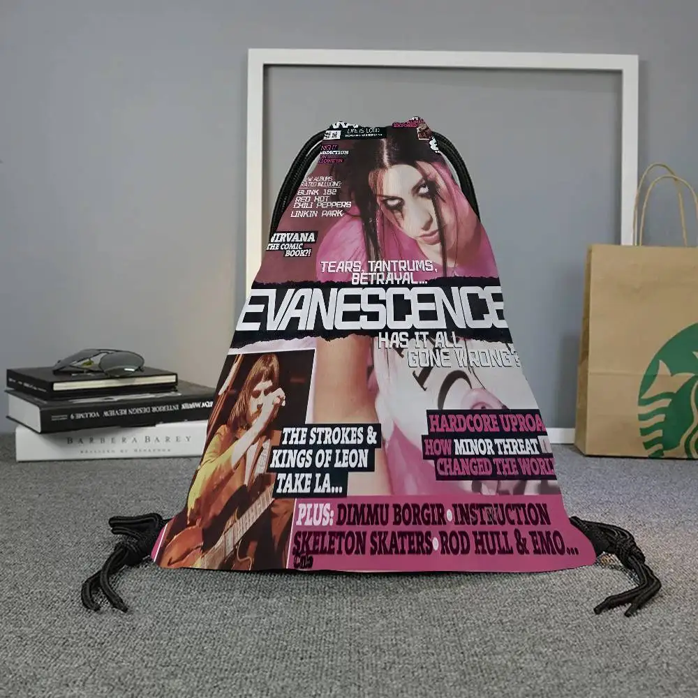 Evanescence Band Drawstring Backpack For Shoes Rucksack Shoulder Bags Gym Bag