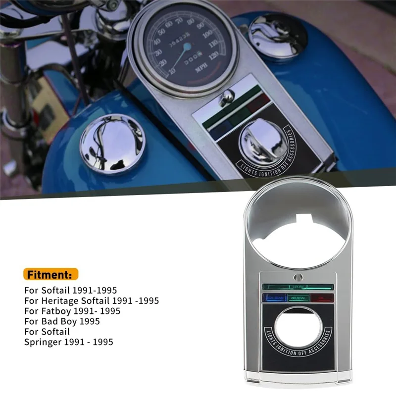 

Motorcycle Speedometer Dash Cover Panel Chrome Finish For Heritage Softail Springer Electra Glide Fat Boy FLSTF
