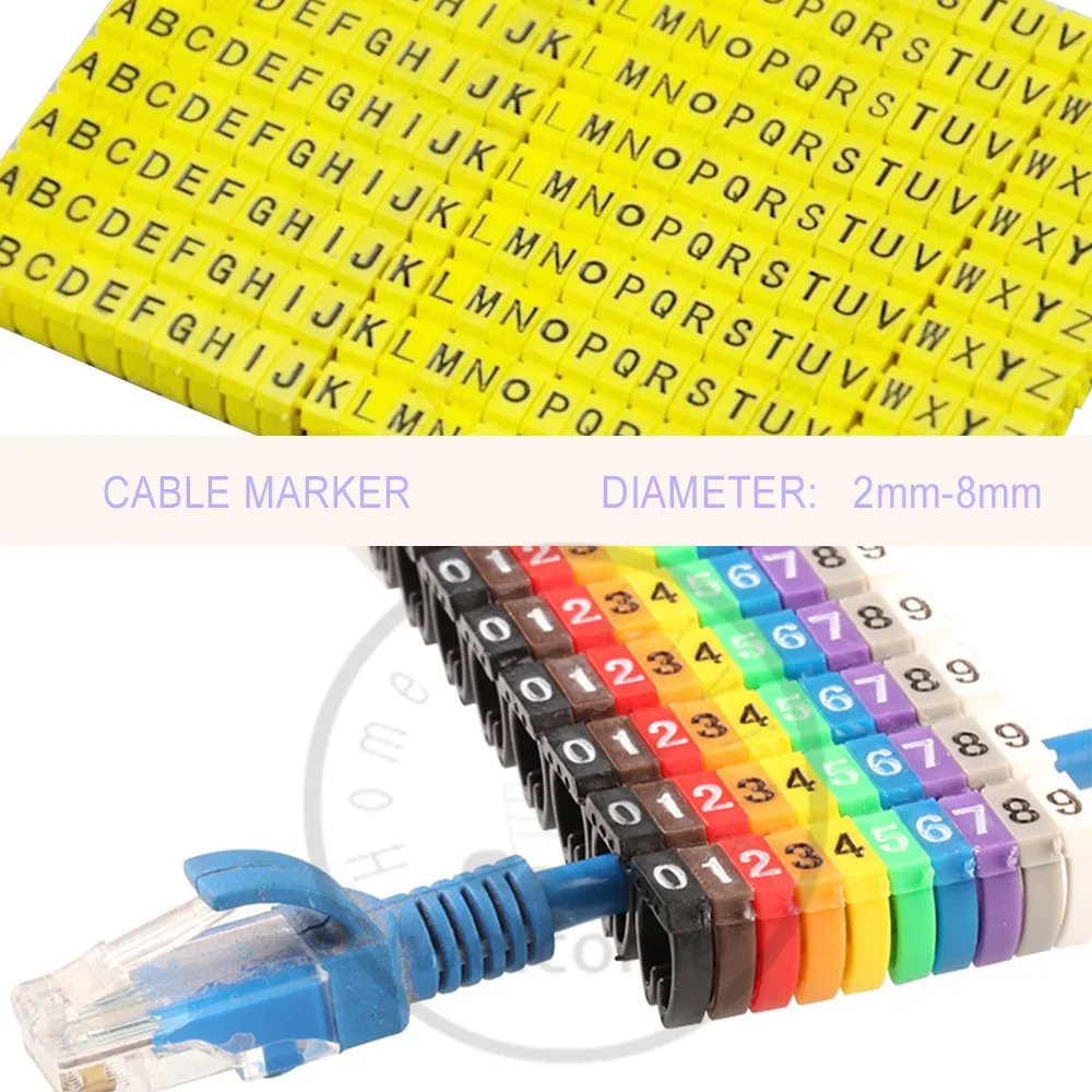 Cable Markers Colourful Marker Number Letter Tag Label For Cable Cord Network