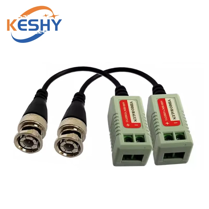 2PCS HD Transmitter Monitors Network Coaxial AHD/CVI/TVI HD Twisted Pair Transmitter BNC Network Cable Connector BNC Connector