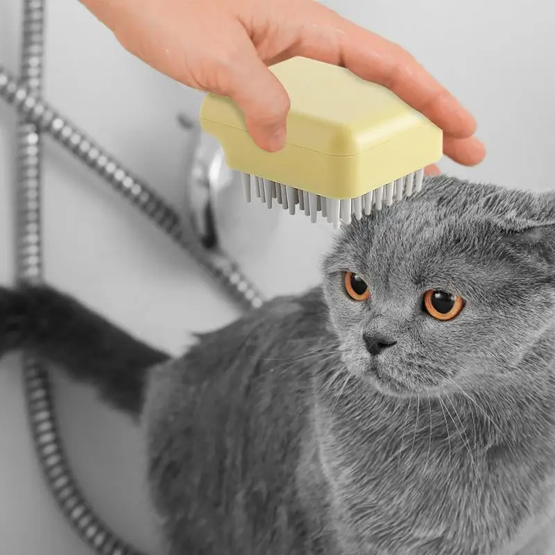 Spazzola da bagno per cani e gatti spazzola per capelli portatile in Silicone massaggio lenitivo pettine in gomma spazzola per lavare i capelli per capelli corti e medi