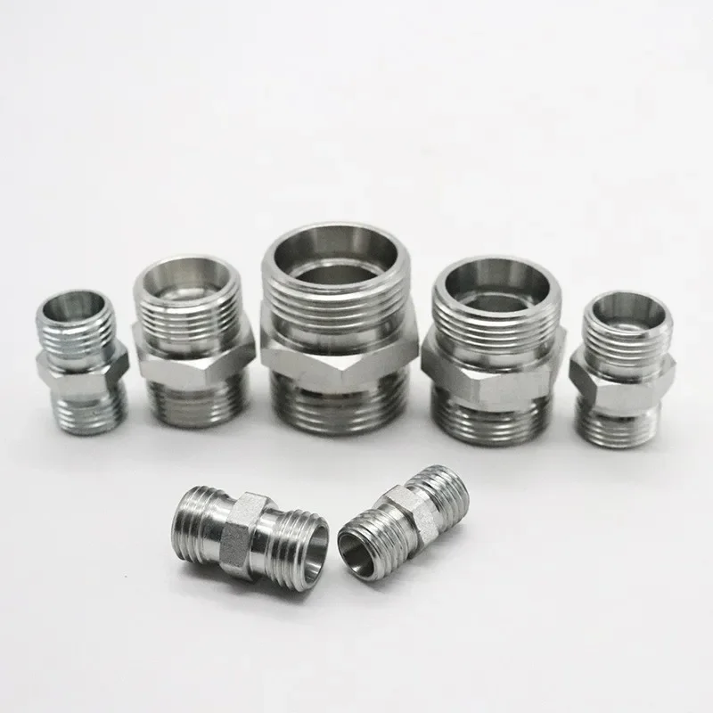 Metric Ferrule Type Hydraulic Transition Fittings M12-M52 Double H Head Reducing Hydraulic Pipe Male Thread Oil Tubing Joints