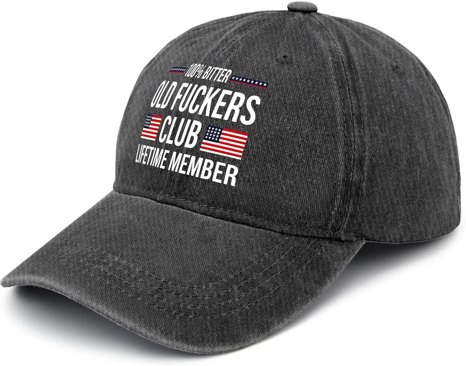 Old Fuckers Club 100 Bitter Lifetime Member Hat for Mens Low Profile Washed