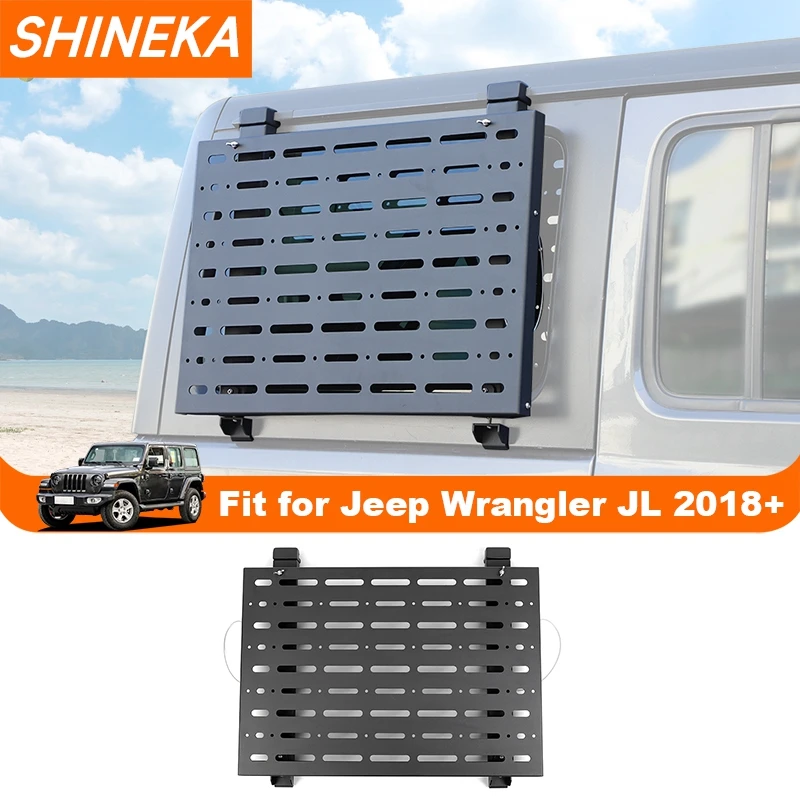 SHINEKA tylna szyba samochodu pancerz ramy ochronne składana półka do przechowywania dla Jeep Wrangler JL 2018 Up akcesoria zewnętrzne