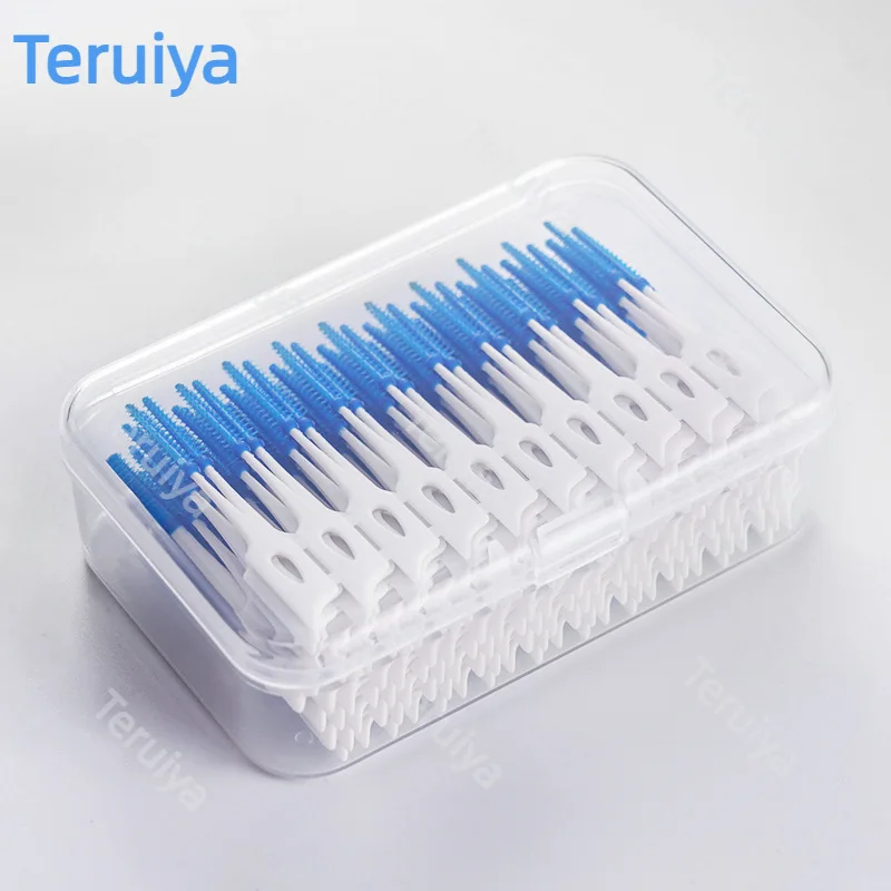 Household Silicone Interdental Brushes, 5 Boxes Total, 200Pcs Each Box, Portable Adaptive Teeth Gap Cleaning Dental Sticks