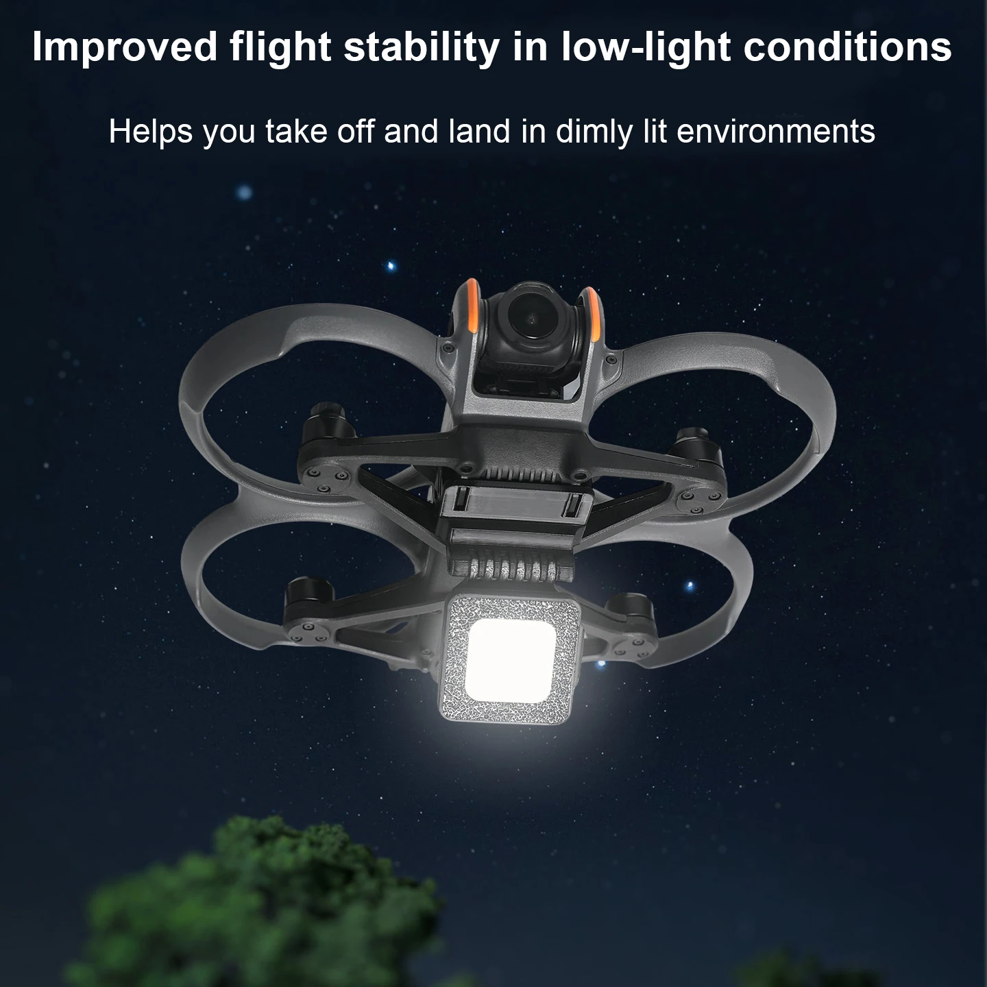 

Navigation Light For DJI AVATA 2 Night Navigation Light 3-Mode LED with 180° Adjustment Built-in Battery 29mm Rise Protection