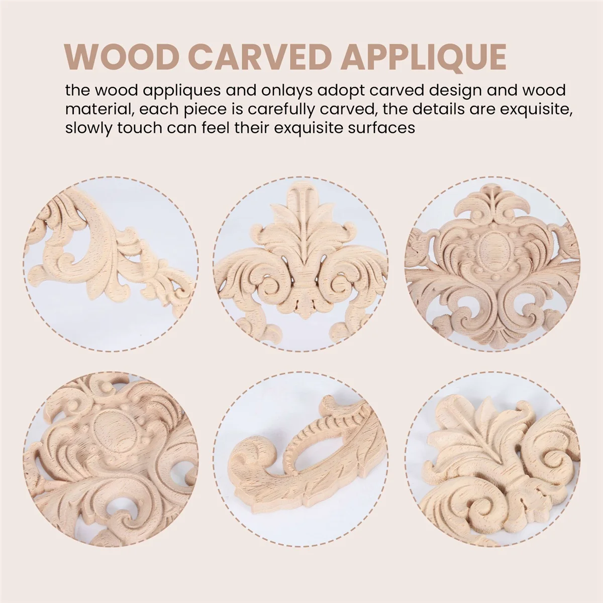 N98R الخشب يزين Onlays الخشب الزخرفية يزين DIY الخشب يزين لمرآة السرير باب خزانة خزانة الأثاث