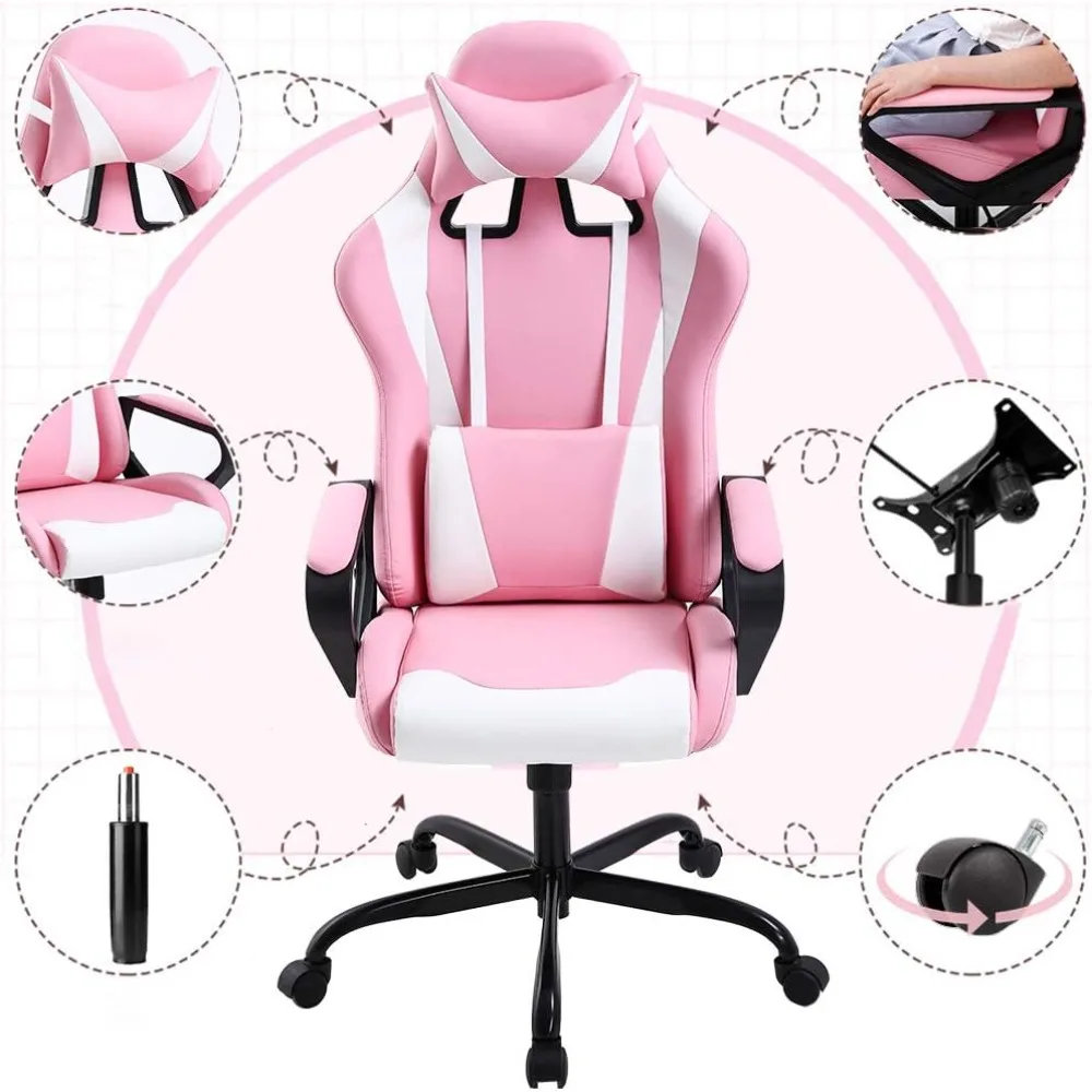 Gaming ChairOffice Chair Desk Chair Ergonomic Executive Swivel Rolling Computer Chair with Lumbar Support