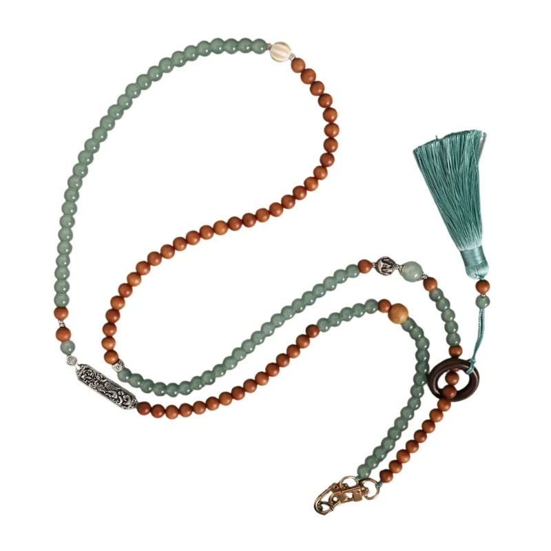 Wearable Beaded Phone Lanyard with Bead Detail and Tether Tab, Long Phone Chain Strap for Shopping and Outings E0BF