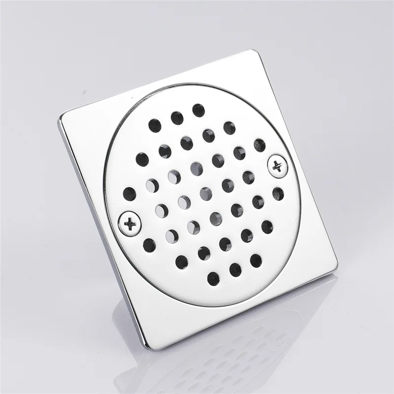 1PC Round Copper Silver Floor Drain 90*90mm Floor Cover Strainer Cover Grate Waste Shower Drain Large Displacement Desague Ducha