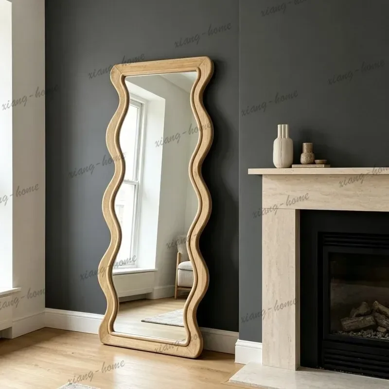 PG Vintage wave design full body mirror i irregular floor fitting mirror against the wall special-shaped mirror