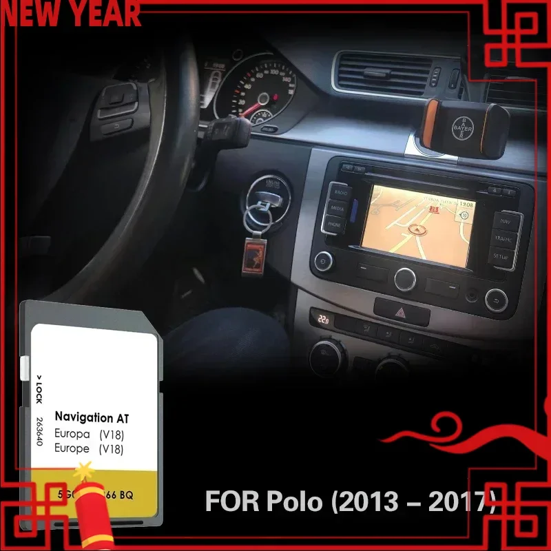 

AT V18 Suitable for VW Polo from 2013 to 2017 Vehicle Navigation System Map Software GPS SD Card Cover Netherlands Poland