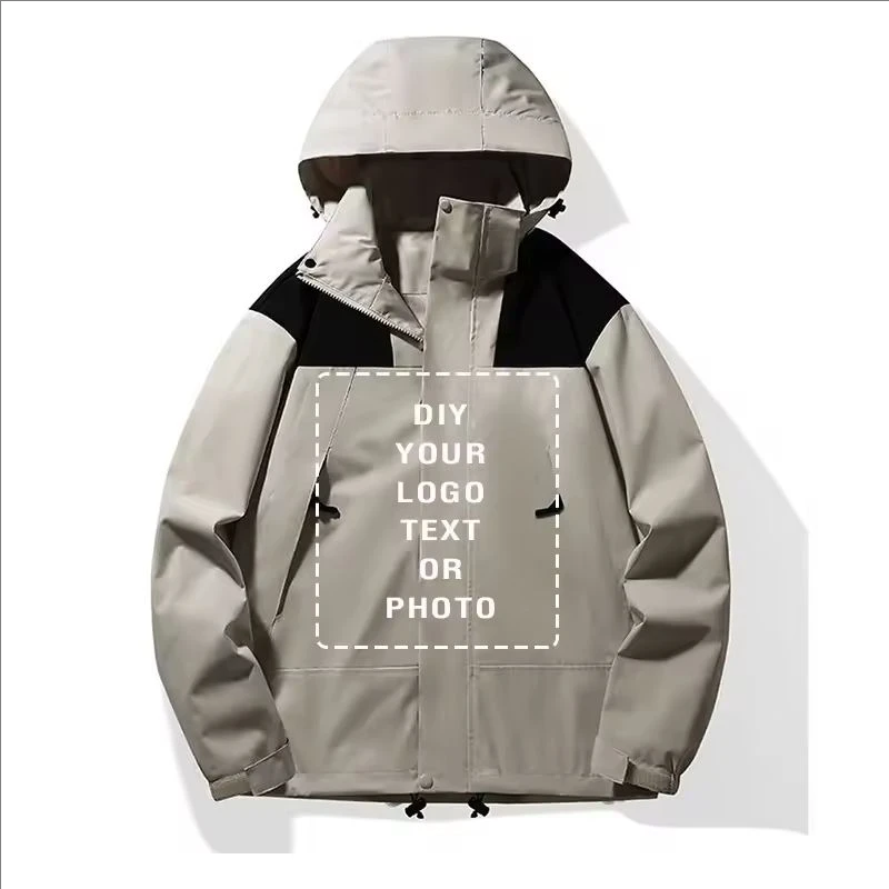 

Customized Logo Thin Lightweight Jackets Outerwear Tactical Waterproof Pilot Coat Hoodie Men Hunting Army Clothes DIY Text