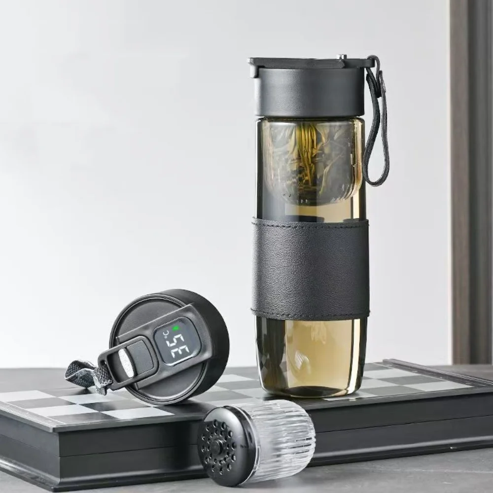 

Smart LED Temperature Display Water Bottle For Tea With Tea Separation Strainer Infuser Tritan Material Tea Bottle