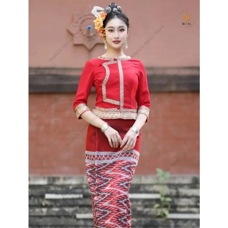 

Thai Dai Ethnic Clothing Traditional Retro Women's Tops Skirt Daily Work Travel Wedding Spring Thailand Dress