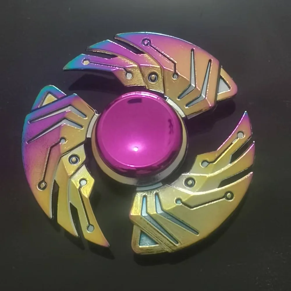 新型カラフル合金フィジェットスピナー グラデーションカラー R188 静音ベアリング EDC メタルハンドスピナー 大人用ストレス解消 フィジェットトイ