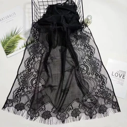 New Embroidery Lace Scarf Shawl Floral Triangular Veil Shawl For Women Party Scarf Wedding Poncho Stoles Ladies Headband Wraps