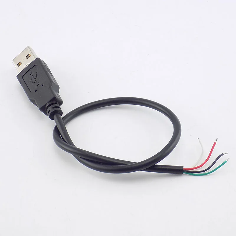 0.3/1/2M Diy Micro Usb Een Mannelijke 4-Pin Draad Datakabel Connector Verlengsnoer Voedingsadapter Voor Usb Ventilator Apparaten H10