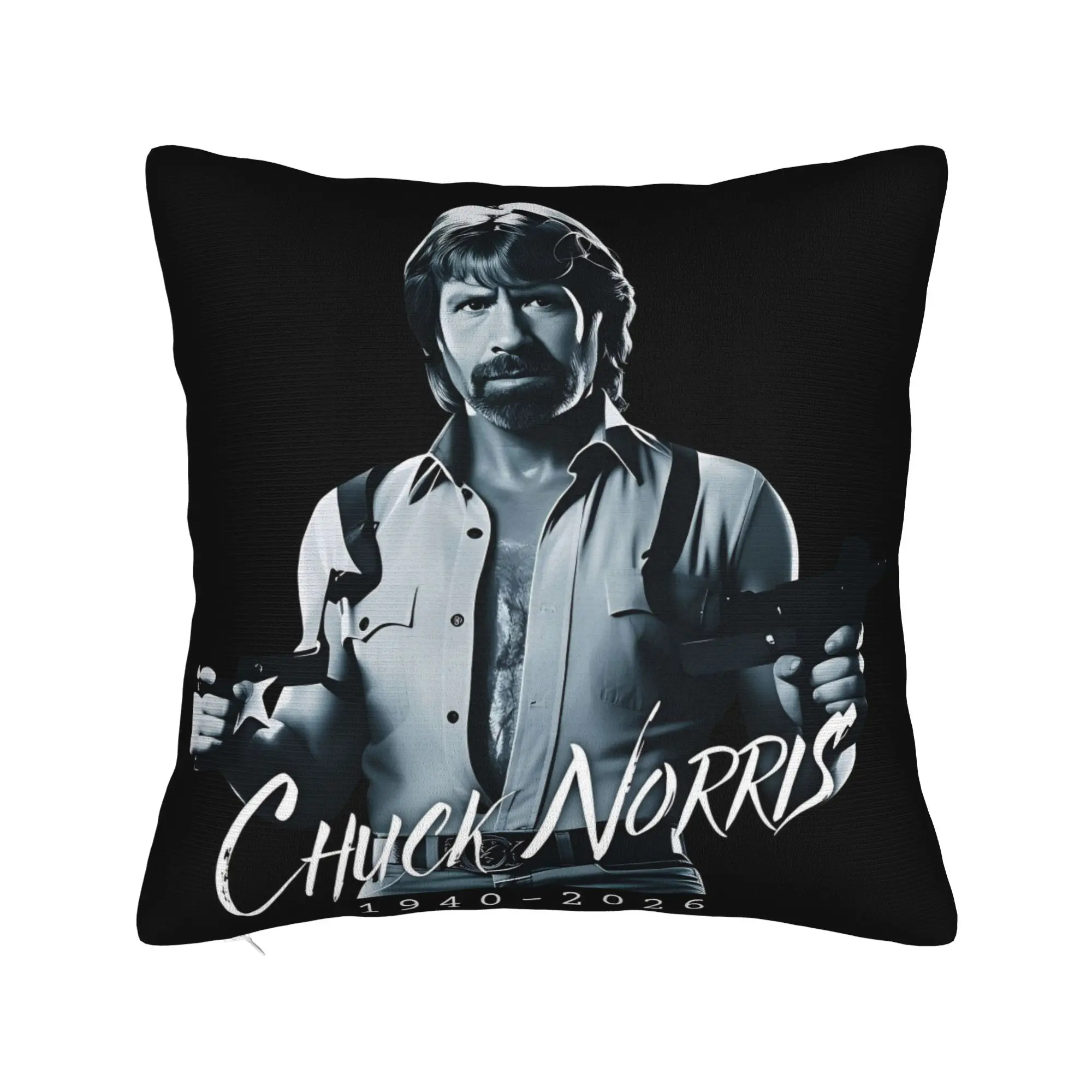 Capa de almofada com estampa de pôster do Chuck Norris, capa de almofada para escritório, carro, decoração de casa, capas de almofada da moda
