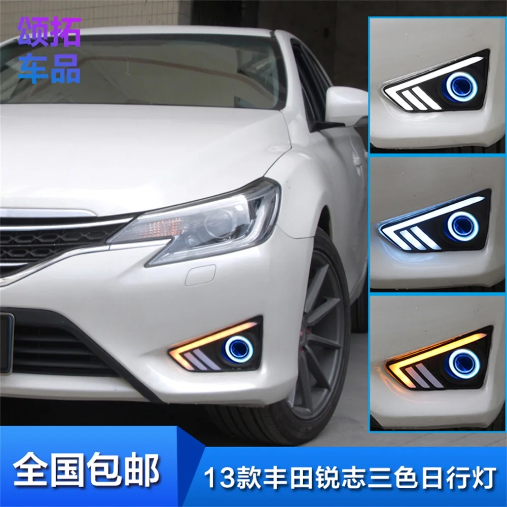 For 13-14 Toyota New REIZ MARK X DayTime LED With Streamer Steering Snd 15 Mustang Type Fog Light Refitting led truck lights