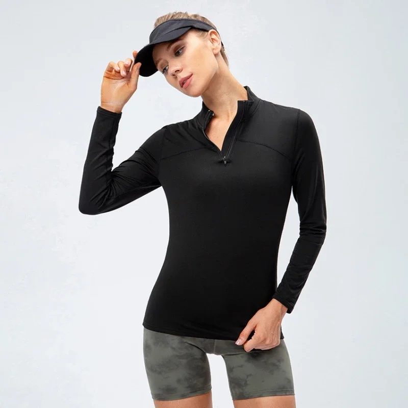 Winter Warm Plus Velvet Long Sleeve T-shirts for Women Outdoor Running Basketball Sports Tops Home Fitness Yoga T-shirts Thermal