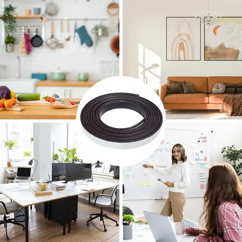Strisce magnetiche con supporto adesivo Rotolo di nastro magnetico per carichi pesanti Strisce magnetiche adesive multiuso Striscia magnetica morbida