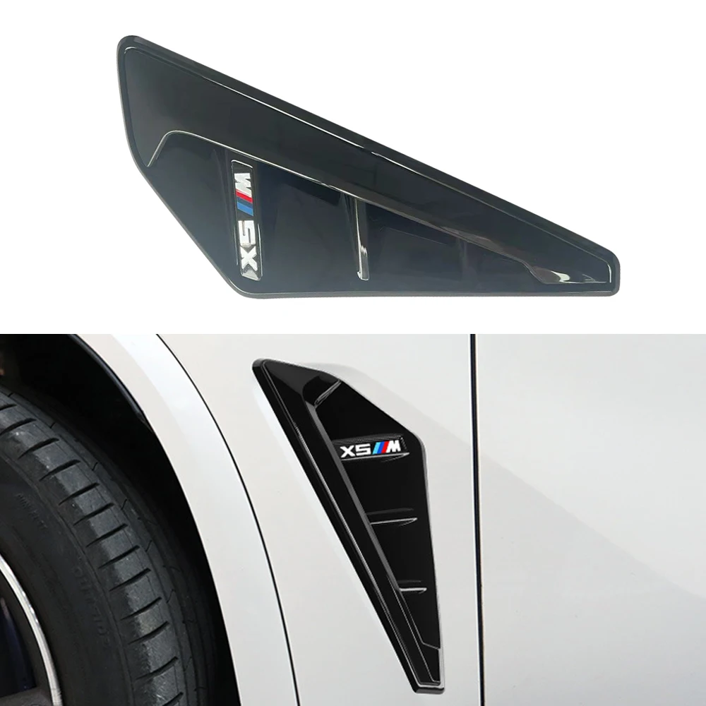 ABS Glossy black Side Fender Grillle Air Vents Cover For BMW X5 X5M G05 F95 2019up