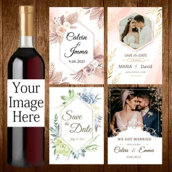 Custom Wedding Wine Labels Stickers Personalized Engagement Birthday Party Graduation Bride Shower Wine Bottle Labels Stickers