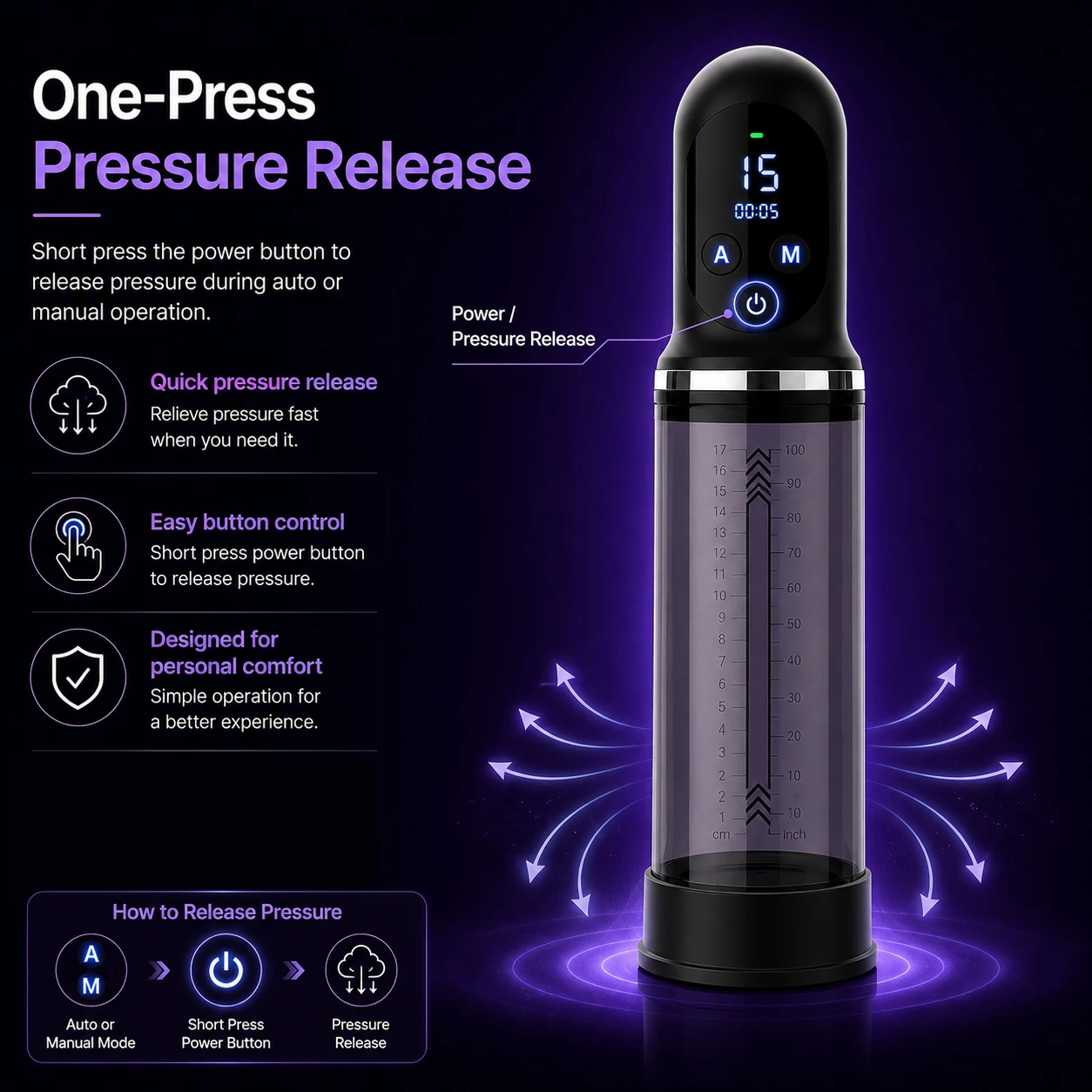 Male Masturbator Portable Penis Pump Pocket Pussy Intelligent Vacuum Penis Trainer 5 Modes Sucking Equipped with 2 Rubber Rings - view 5