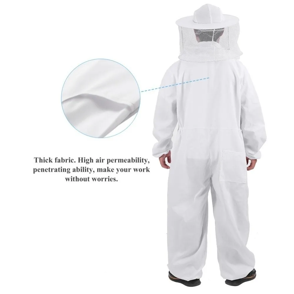 Professional Beekeepers Bee Suit Breathable Anti-Bee Beekeeping Suit Jumpsuit Veil Hood Hat Zipper Bee Repellent Clothing view 2