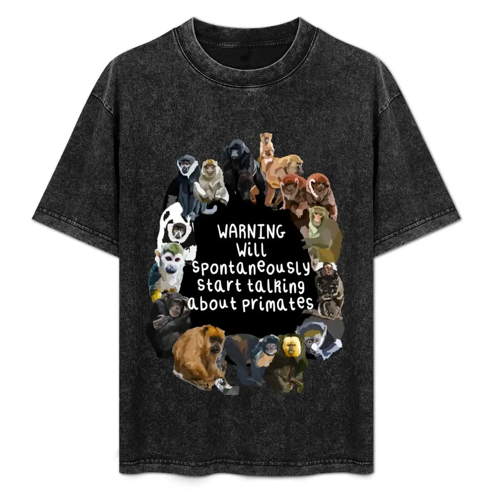 

Will Spontaneously Start Talking About Primates T-Shirt Lightweight Print T-Shirt